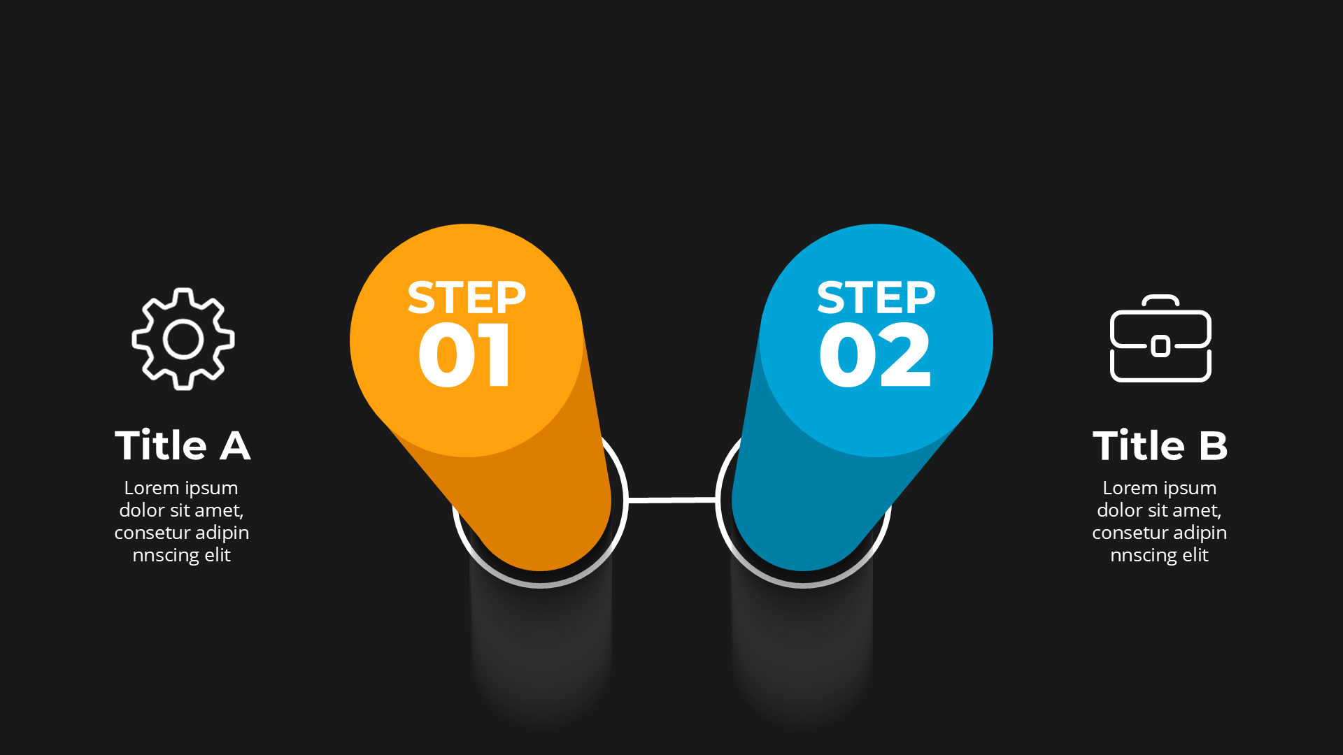 3D Infographics Dark slide 1